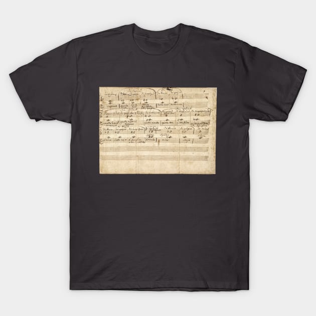 Mozart | Original manuscript | First musical composition | 1 of 4 T-Shirt by Musical design